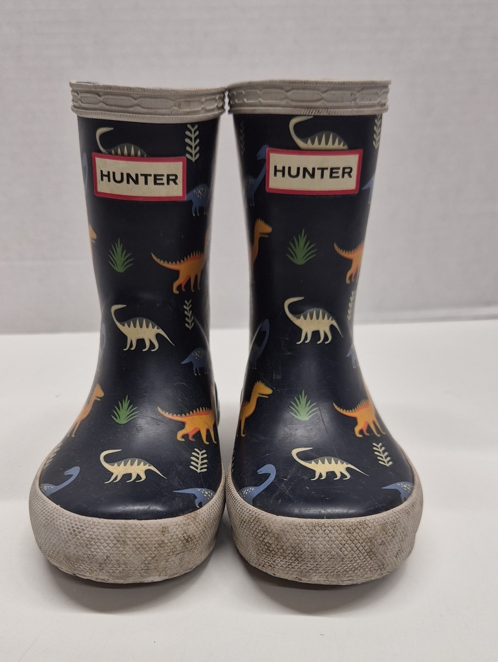 Hunter Kids Rain Boots Tall Boots Slip On Dinosaurs Waterproof Childrens Blue 7